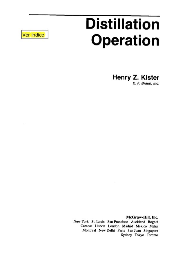 kister distillation troubleshooting